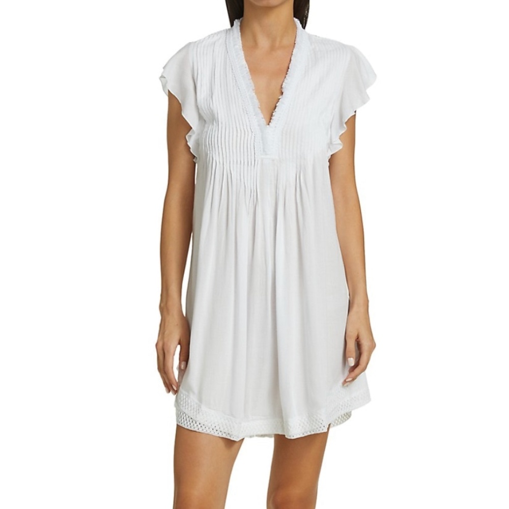 Poupette St Barth Sasha V-Neck Fringe Minidress